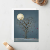 Melancholischer Herzschlag Gestreifter Baum unter Mitteilungskarte (Vorderseite/Rückseite Beispiel)