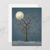 Melancholischer Herzschlag Gestreifter Baum unter Mitteilungskarte (Vorne/Hinten)