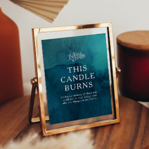 Melancholischer Ozean Aquarell Diese Kerze brennt  Poster