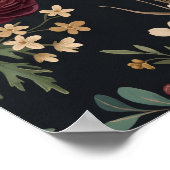 Melancholischer Vintage-Blumenmusterposter Poster (Ecke)