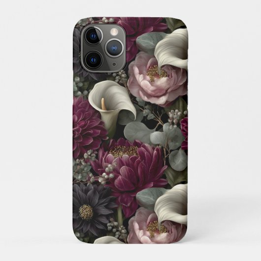 Melancholisches Blumenmuster mit Dahlien und Calla Case-Mate iPhone Hülle (Rückseite)