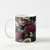 Melancholisches Blumenmuster mit Dahlien und Calla Kaffeetasse (Links)