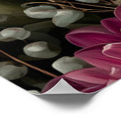 Melancholisches Blumenmuster mit Dahlien und Calla Poster (Ecke)