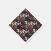 Melancholisches Blumenmuster mit Dahlien und Calla Serviette (Ecke)
