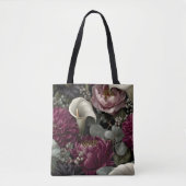 Melancholisches Blumenmuster mit Dahlien und Calla Tasche (Vorderseite)