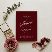 Melancholisches Burgunder-Rosa Minimalist Save-the