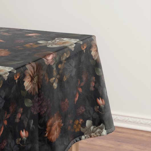 Melancholisches florales Noir-Muster Tischdecke (Beispiel)