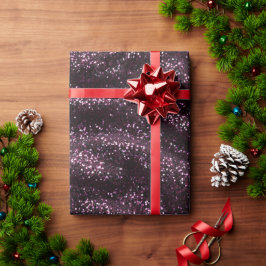 Melancholisches Pflaumen-Reiches-Schwarz-Glitter-M Geschenkpapier