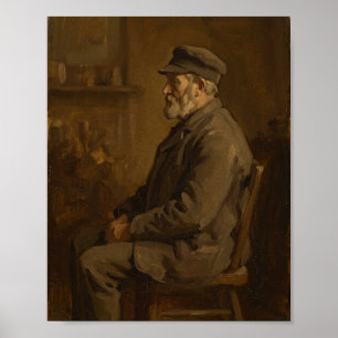 Melancholisches rustikales Porträt II Vintage-Gemä Poster