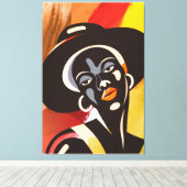 Melancholy in Abstraktion: Female Silhouette Leinwanddruck (Insitu (Holzboden))