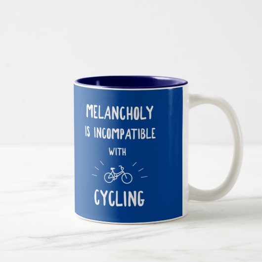 Melancholy ist mit dem Radfahren nicht kompatibel Zweifarbige Tasse (Rechts)