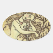 MELANCHOLY MERMAID FANTASY STICKERS Oval SHEED (Vorderseite)
