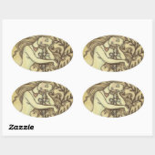 MELANCHOLY MERMAID FANTASY STICKERS Oval SHEED (Blatt)