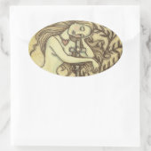 MELANCHOLY MERMAID FANTASY STICKERS Oval SHEED (Tasche)