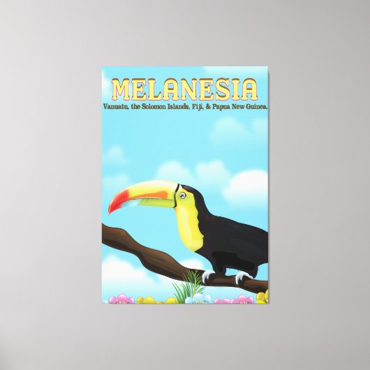 Melanesia Toucan Reiseplakat Leinwanddruck (Vorderseite)