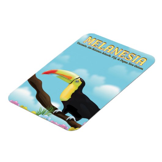 Melanesia Toucan Reiseplakat Magnet (Linke Seite)