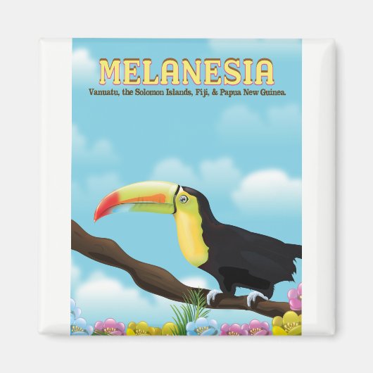 Melanesia Toucan Reiseplakat Magnet (Vorne)