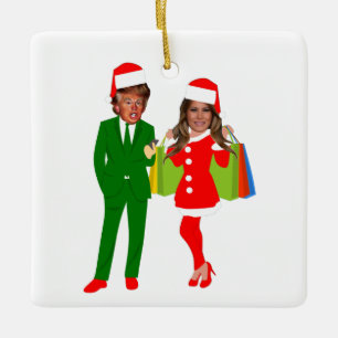 Melania santa trump keramikornament