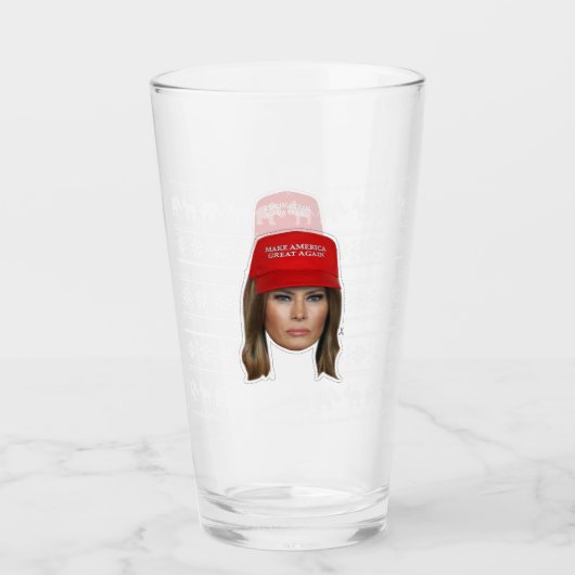 Melania Trump MAGA Weihnachten Glas (Vorderseite)