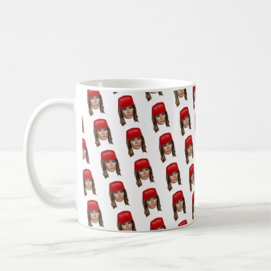Melania Trump MAGA Weihnachten Kaffeetasse (Links)