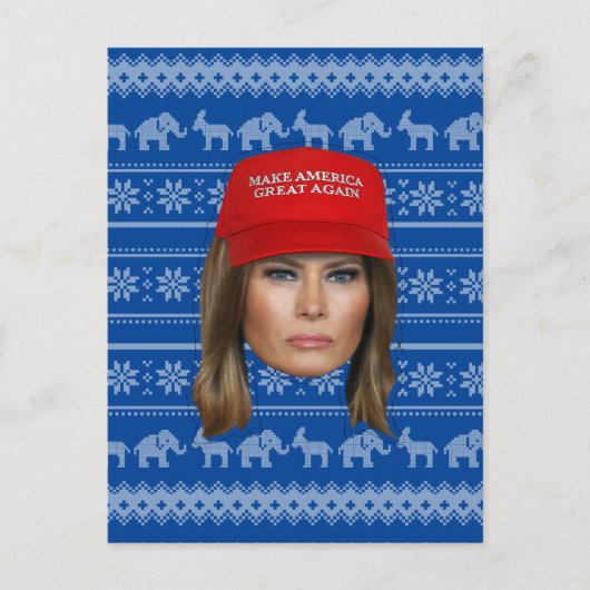 Melania Trump MAGA Weihnachten Postkarte (Vorderseite)