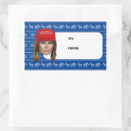 Melania Trump MAGA Weihnachten Rechteckiger Aufkleber (Tasche)