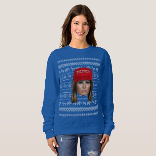 Melania Trump MAGA Weihnachten Sweatshirt (Vorne ganz)