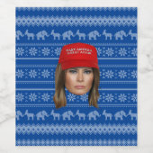Melania Trump MAGA Weihnachten Weinetikett (Einzelnes Label)