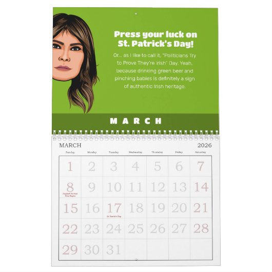 Melania Trump Politischer Humor Kalender (Mär 2026)