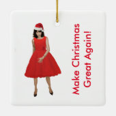 Melania, Weihnachten wieder großartig! Keramikornament (Rückseite)