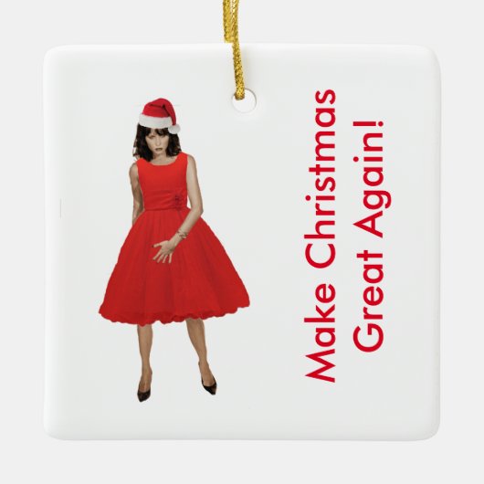 Melania, Weihnachten wieder großartig! Keramikornament (Vorderseite)