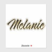 Melanie black gold Lettering Aufkleber Sticker (Blatt)