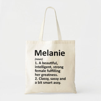 MELANIE Definition Personalisiert Name Funny Chris Tragetasche