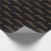 Melanie gold Design Lettering Geschenkpapier (Ecke)