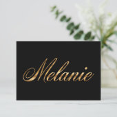 Melanie gold Design Lettering Karte (Stehend Vorderseite)