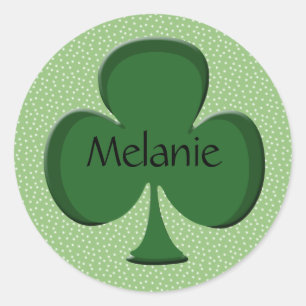Melanie-Kleeblatt-Aufkleber Runder Aufkleber