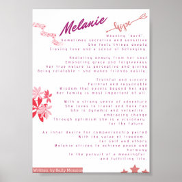 "Melanie" Name Gedicht Poster