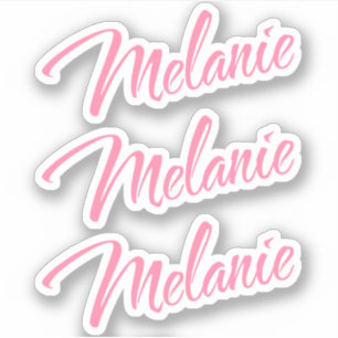 Melanie Name pink dekorative kursive x3 Aufkleber