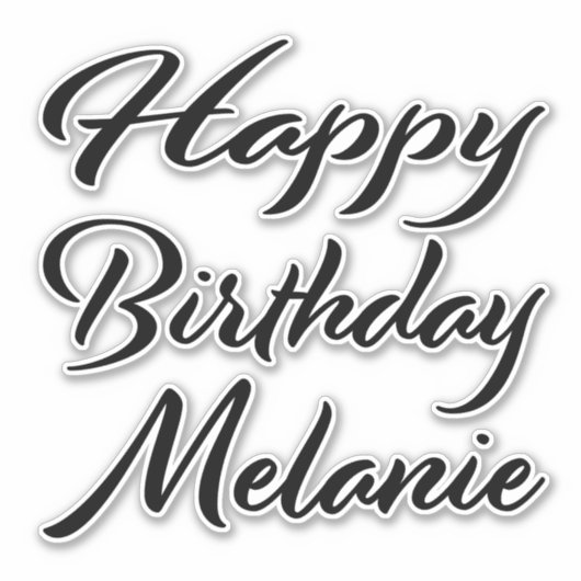 Melanie Name Vorname black Sticker Geburtstag (Vorderseite)
