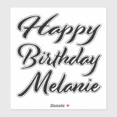 Melanie Name Vorname black Sticker Geburtstag (Blatt)
