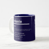 Melanie, personalisierter Name Definition Tasse (Vorderseite Links)