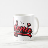 Melanie red Heart Graffiti Tasse Kaffeetasse (VorderseiteRechts)