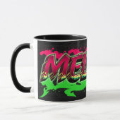 Melanie Vorname Name Graffiti red green Tasse (Links)