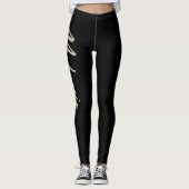 Melanie white gold Handwriting Hose Leggings (Vorderseite)