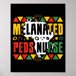 Melanierte Peds-Krankenschwester Schwarzer Geschic Poster
