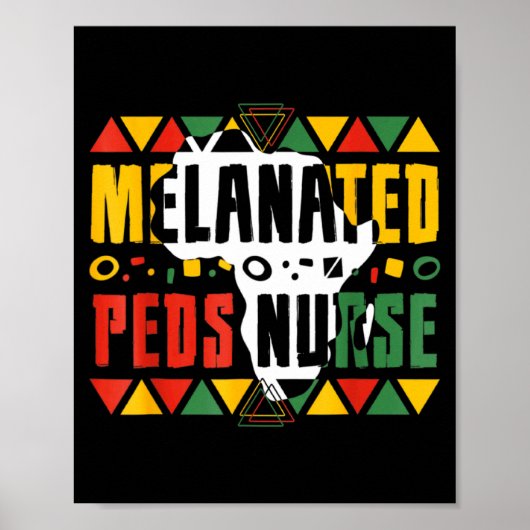Melanierte Peds-Krankenschwester Schwarzer Geschic Poster (Vorne)