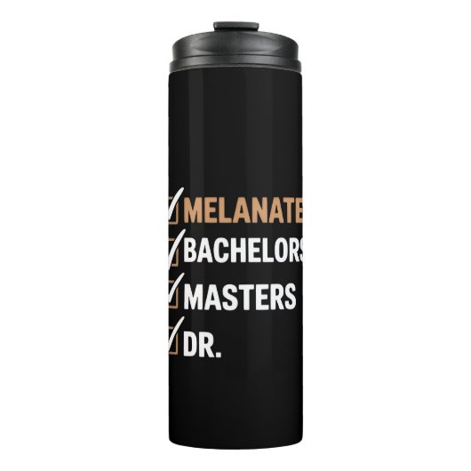 Melanierte Promotion Abschluss PhD EDD Bachelor Thermosbecher (Vorderseite)