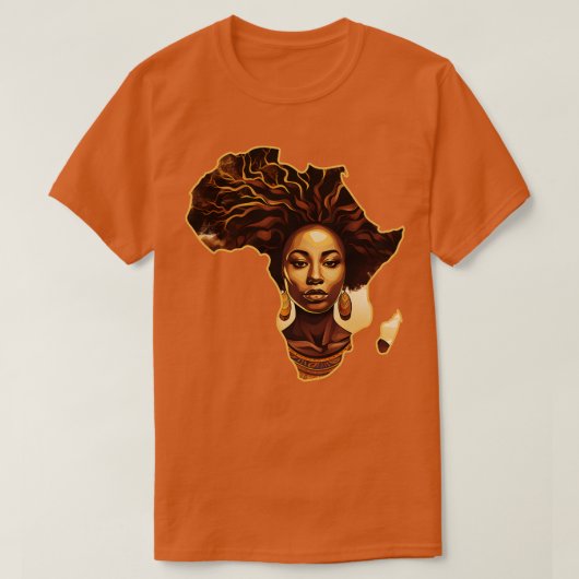 Melanin Africa Map Shape T-Shirt (Design vorne)