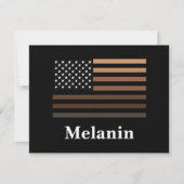 Melanin African American USA Flag Black History Mitteilungskarte (Vorderseite)