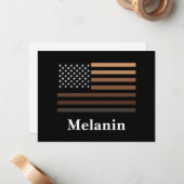 Melanin African American USA Flag Black History Mitteilungskarte (Vorderseite/Rückseite Beispiel)
